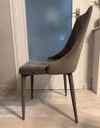 Sillas de comedor terciopelo gris