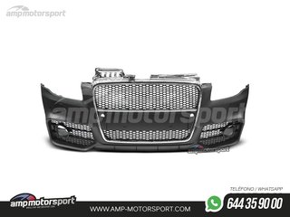 PARAGOLPES DELANTERO PARA AUDI A4 B7 LOOK RS4 CROMO CON PDC Y SRA