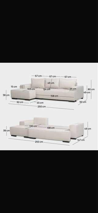 Sofá Cama Klast Tela Madera Beige