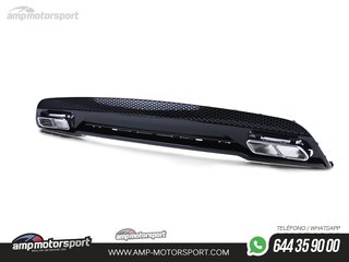 DIFUSOR TRASERO MERCEDES CLASE A W176 AMG + COLAS DOBLES CROMO
