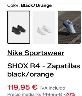 Nike Shox R4 Zapatillas deporte Negras Rojas n. 38