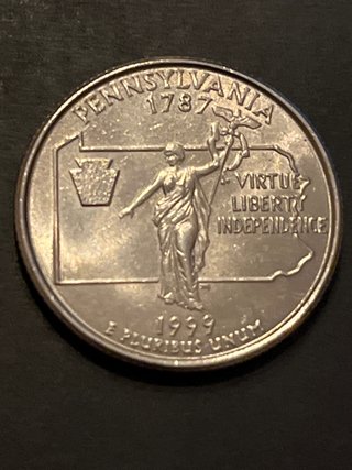 USA Quarter dollar 1999 Estado de Pensylvania.
