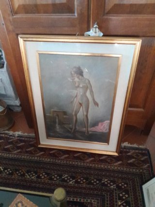Quadro nudo donna cornice oro 70x90