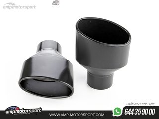 KIT COLAS DE ESCAPE TIPO RS4 / RS6 IZQUIERDA Y DERECHA NEGRAS