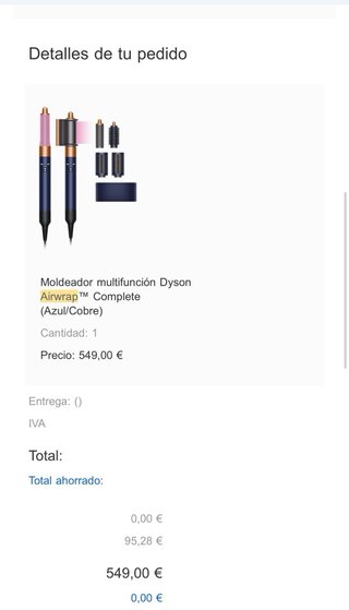 Dyson Airwrap Azul con Caja y factura.
