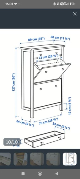 Zapatero Ikea Blanco Hemnes