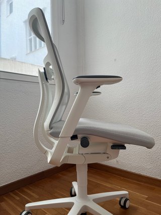 Silla ergonómica de oficina · Blanco y Gris