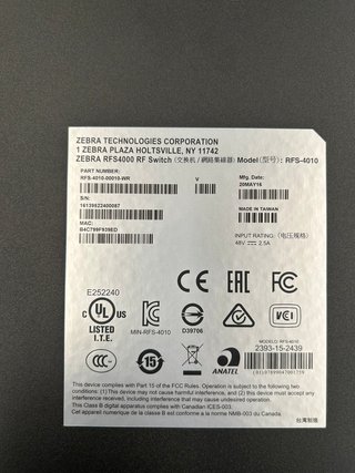 Controlador WiFi Zebra RFS4000 RFS-4010
