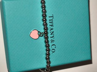 Pulsera Tiffany & Co. Corazón Rosa Plata