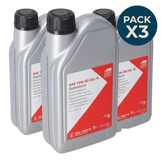 3x Febi Bilstein 180073 75W80 1L