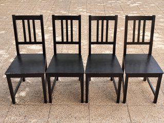 4 Sillas IKEA Stefan Negras Madera