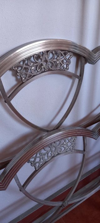 Cabecero y piecero vintage de metal plateado
