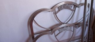 Cabecero y piecero vintage de metal plateado