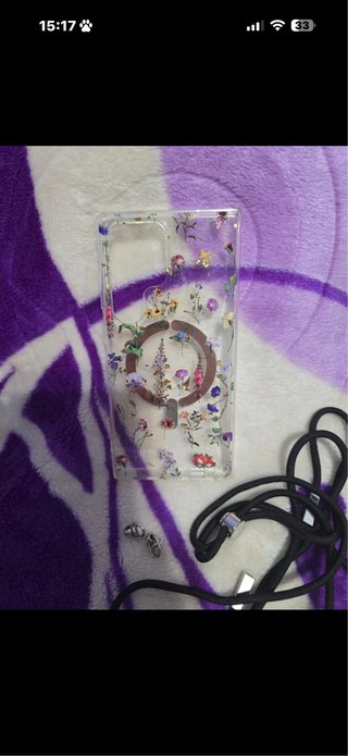 Funda móvil transparente con flores Samsung Galaxy