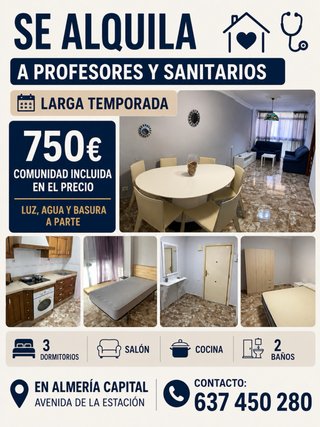 Alquilo Piso en Almeria centro Avd de la estacion