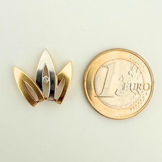 Colgante Oro Combinado con Diamante; 2,84grs.