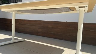 Mesa escritorio madera y metal ajustable en altura