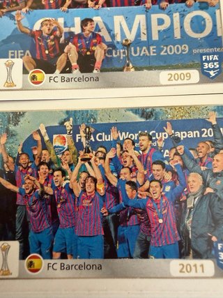 2 Cromos FC Barcelona Campeón Mundo 2009-11