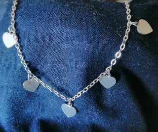Collar plata con corazones