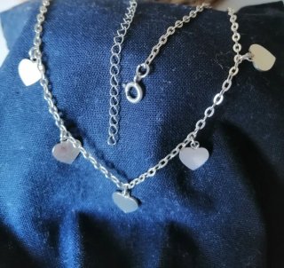 Collar plata con corazones