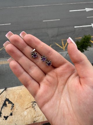 Conjunto Plata: Pendientes y Colgante Flor