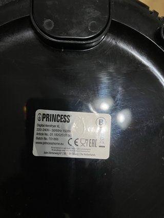 Freidora de aire Princess negra 3,2 litros
