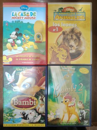 Lote 4 DVDs Disney Dibujos Animados