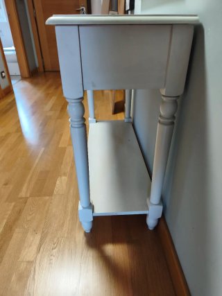 Consola de madera maciza blanca