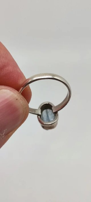 Anillo de Plata y Cianita Aqua.