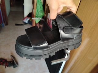 Sandalias Buffalo Velcro Piel Negras
