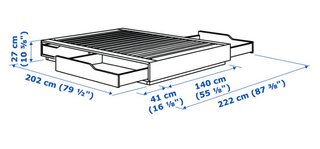 Estructura cama abedul/blanco con almacenaje