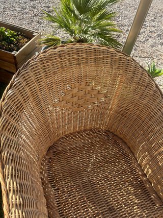 Conjunto mesa y 4 butacas de mimbre