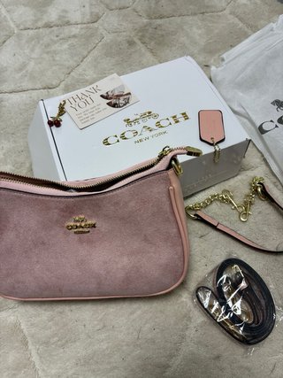Bolso Coach Rosa y Dorado