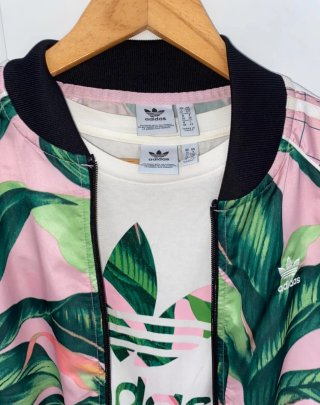 Conjunto Adidas Floral Verde y Rosa