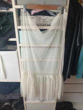 Falda transparente estilo fairy beige
