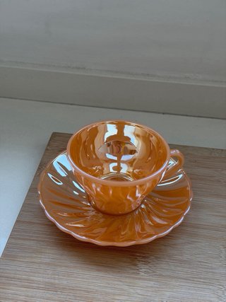 Taza y platillo Fire King vintage