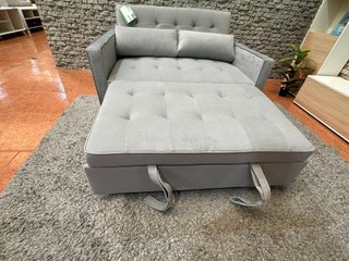 Sofá Cama Terciopelo Gris 132cm