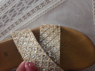 Sandali Valentina Beige/Oro Tg 39