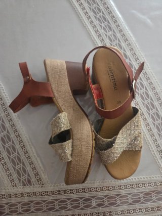 Sandali Valentina Beige/Oro Tg 39