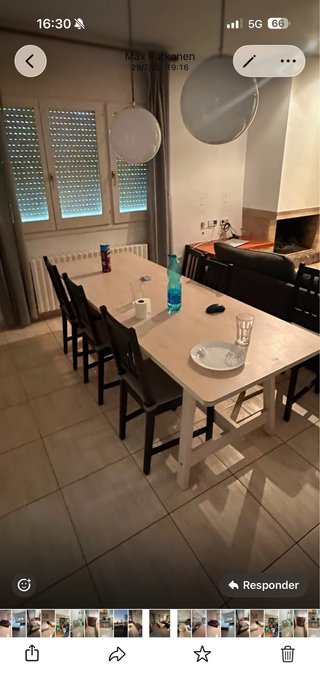 Mesa grande y 6 sillas