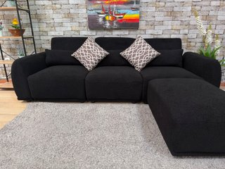 Sofá Modular Negro Bouclé