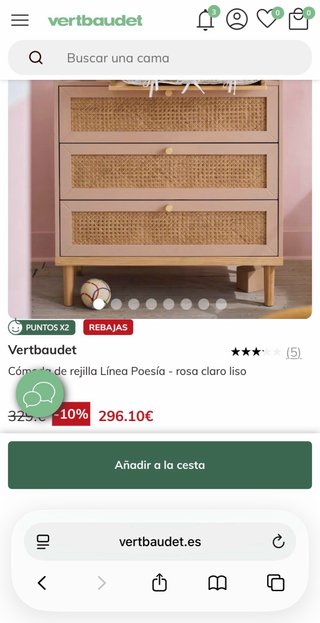 Cómoda infantil Vertbaudet. (Sin cambiador)