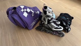 Patines en línea + Casco + Protectores + Bolsa
