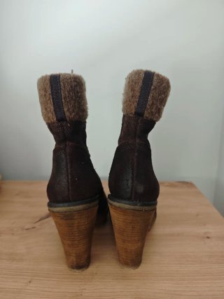 Botines SixtySeven tacón ancho, piel marrón T38