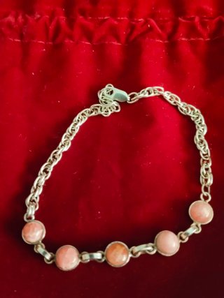 Pulsera Plata y Cuarzo Rosa