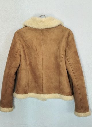 Cazadora biker borrego efecto ante