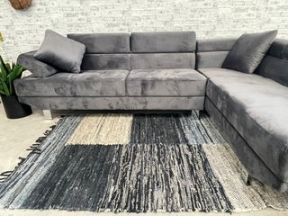 Sofá Rinconera Ejecutivo Gris Terciopelo