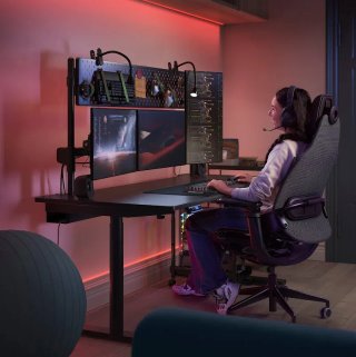 Sedia da ufficio ergonomica gaming nera