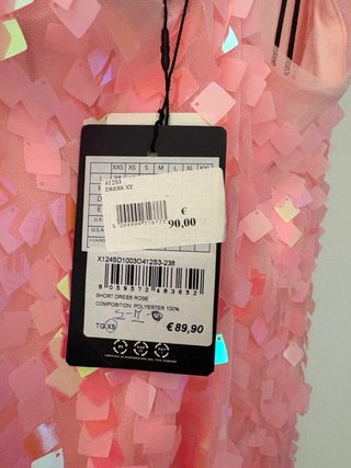 Topshop Vestito Paillettes Rosa Taglia S