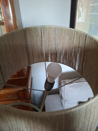 Lámpara de pie retro Piantana con mesa de cristal